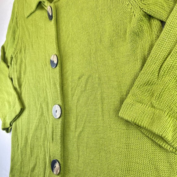 NWT WILLOW Womens XL Green Cardigan Button Up Spread Collar Soft Knit Duster - Picture 4 of 12